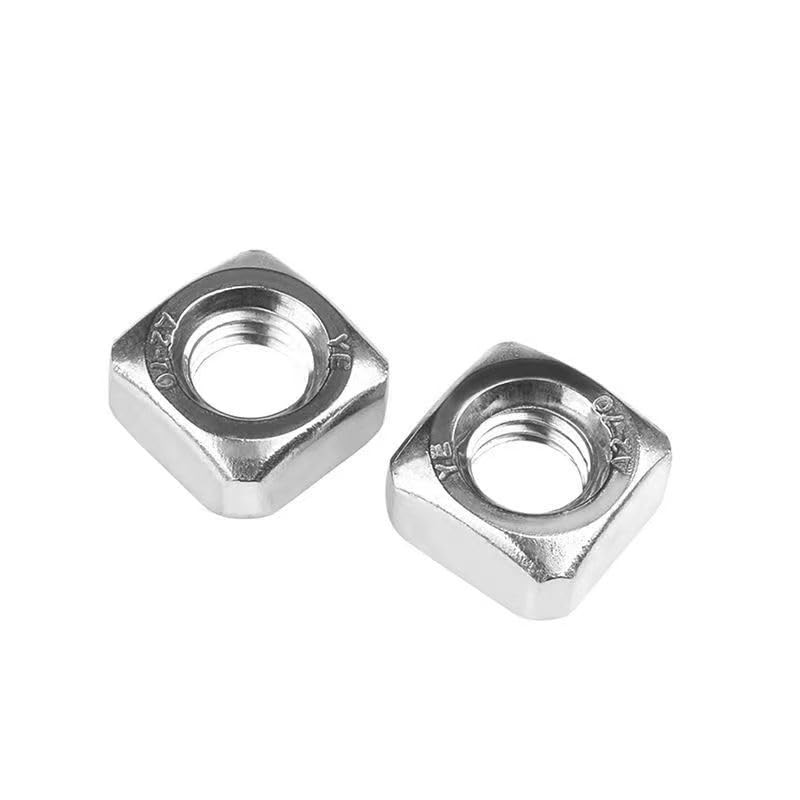 M5-0.8 Square Nuts, M5 Fastener Nuts 304 Stainless, Bright Finish,
