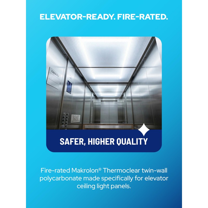 KASTLITE Fire Rated Polycarbonate Light Diffuser Panel - 6mm White