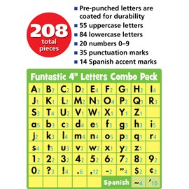 Teacher Created Resources Black & Silver Funtastic Font 4-Inch Letters Combo Pack (5343)