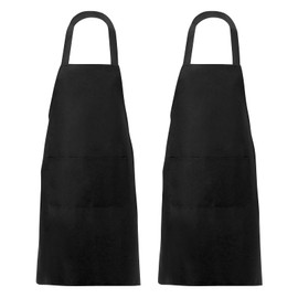 Adjustable Chef Apron for Men | 2-Pack with 2 Spacious Pockets | Classic Black Design | Durable & Wrinkle-Free for Kitchen, Restaurant, or Home Use