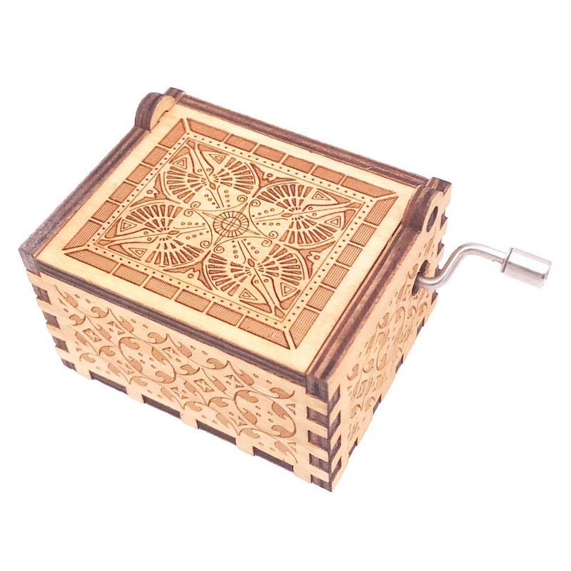 Davy Jones Locket Music Box Hand Crank Musical Box Carved