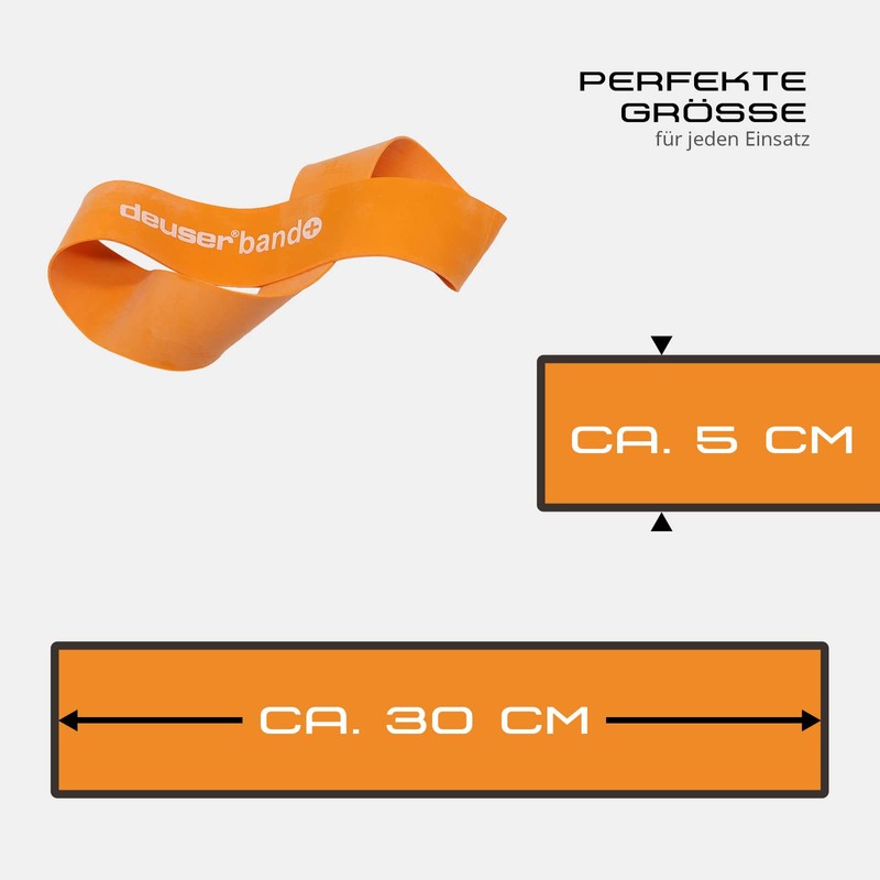 Deuser Band Plus Orange Strong - Resistance Band/Physio Band, Vegan,