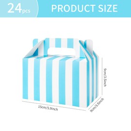 24 Pieces White Blue Gift Box 15x9x9cm Thickened Paper Bridesmaid Proposal Paper Box with Lid DIY Party Gift Boxes Candy Party Favours Birthday Baby Shower Lunch Boxes