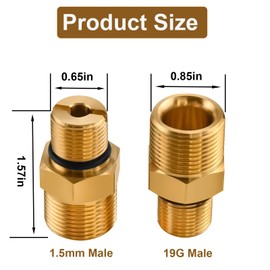 Jingzan 2PACK 7106686 Outlet Connector for Gas Powered Pressure Washer Pumps, Brass 3/8 Male to M22 Male Adapter, 19G & 1.5mm Male (2 PACK 7106686)