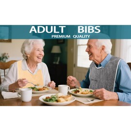 Bedvcaty Ultra-Soft Premium Adult Bibs – Super Absorbent, Durable No-Shed Microfiber Food Bibs Clothing Protector for Elderly, Adult, Dining (3Camel)