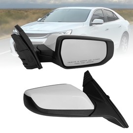 Passenger Side View Mirror Compatible With Chevy Malibu 2016-2021 3 Pins Manual Folding Non Heated Without Signal Light White