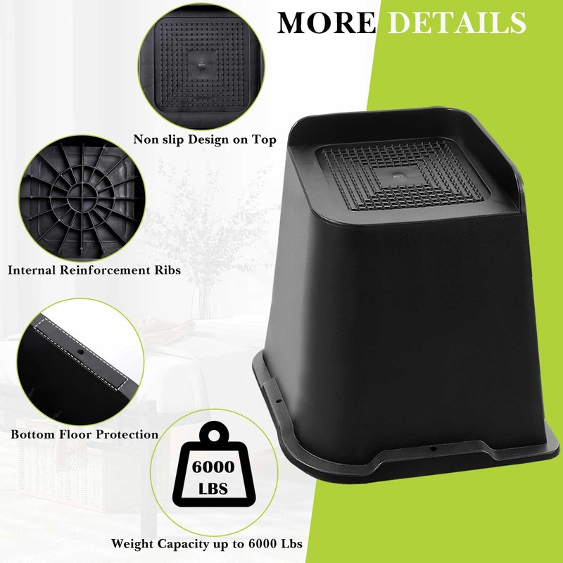 Yookwutar Bed Risers 2 inch, 3 inch, 4 inch, 6