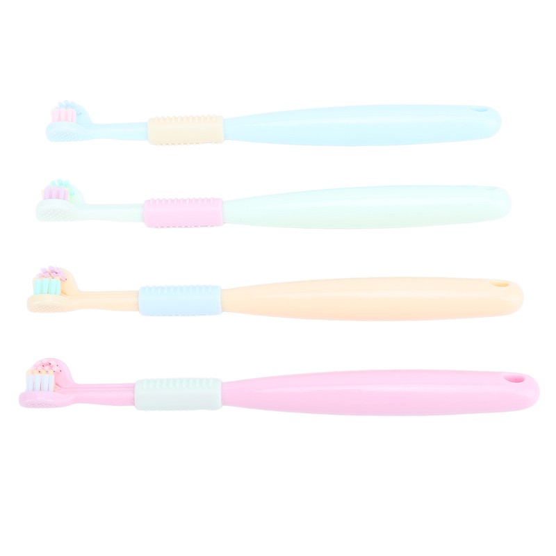 4pcs Three Sided Toothbrush Soft Bristles Three Head Teeth Cleaner
