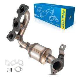 PHILTOP Front Left High FLow Stainless Steel Catalytic Converter Kit Fit For Toyota, Lexus Sienna/RX330 3.3L 2004-2006, Highlander 3.3L 2004-2007, RX400h 3.3L 2006-2008 Replace# 16392 (EPA Compliant)