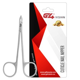 G4 Vision Professional Grade Stainless Steel Cuticle Nail Nipper Nail Trimmer, Nail Art Clipper with Scissor Shape Grip, Durable Manicure Tool & Cuticle Clippers