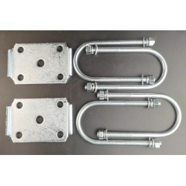 Rospeedracing Trailer U-Bolt Kit Round- 3" x 9/16" x 7",Round Trailer Axle 5,200 -7,000lb Zinc