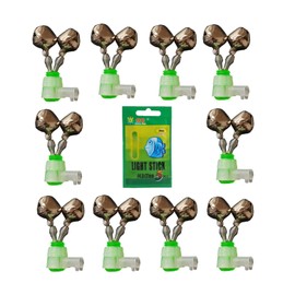 Kemfish Fishing Bells Pack of 10 with 5 Glow Sticks Allbells with Glow Stick Holder for Night Fishing Bite Alarm Fishing Rod Alarm Night Fishing Fish Bite Alarm Sea Fishing