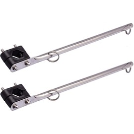 Amarine Made 2-Pack Stainless Steel Rail Mount Boat Pulpit Staff (7/8" - 1-1/4"), Yacht Marine Boat Flag Pole Mount