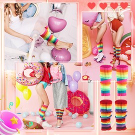 YUWJOOWEE 2 Pairs Leg Warmers for Women, Fashion Knitted Leg Warmer Socks 80s 90s Style Leg Warmers for Women, Leg Warmers for Women, Leg Warmers Leg Warmers, multicoloured