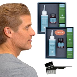 Colorsmith Hair and Beard Colour for Full Grey Coverage 2 pack, Ammonia-Free Complete Men’s At-home Beard & Hair Dye Kit, Professional-grade Permanent Hair Colour (Medium Golden Copper Blonde 8.34)