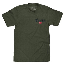 Tee Luv Men's Coors Banquet The Legend Double Sided Beer Brand T-Shirt, Military Green, L