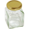 130ml Square Preserving Glass Jar with Gold Screw Top Lid