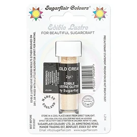 Sugarflair Gold Cream Edible Lustre Glitter, Add a Lustrous Shine to Cakes or Decorations. Brush On or Add Rejuvenator to Create Eye-Catching Edible Paint - 2g