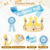 Xthrotsenk Birthday Crown Party Set - Prince Crown Hat, Sash,