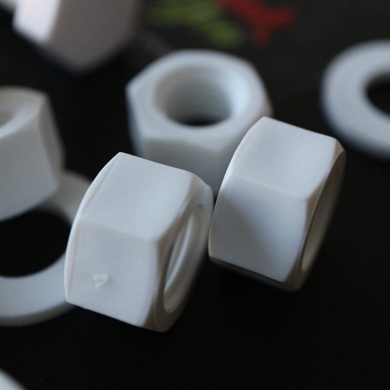 5X White Hex Head Screws Polypropylene (PP) Plastic Nuts and