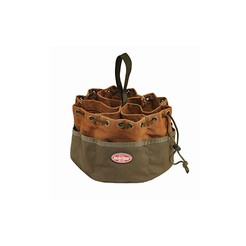 BUCKET BOSS 10 in. Parachute Parts Tool Bag in Brown