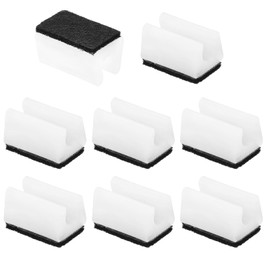 PATIKIL 8 Pcs Rectangular Chair Leg Covers with Felt Pads 8mm Smooth Sliding Scratch-Free Hardwood Furniture Protector Floor Slide Tubing Cap for Office White Black