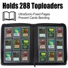 Toploader Binder, Holds 288 Toploaders, 9-Pocket Ringless Double-Sided Pockets, Waterproof