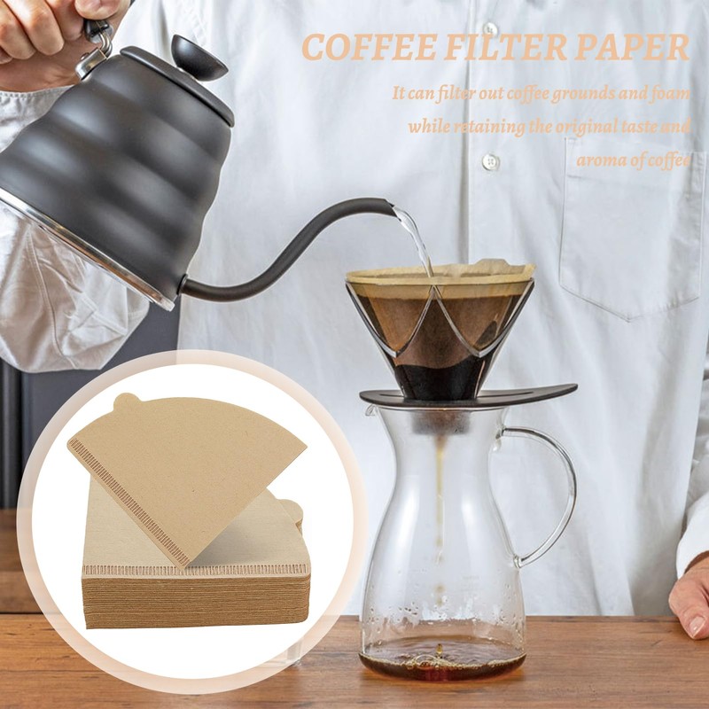 Pack of 200 Coffee Filter Papers, V-Shaped Coffee Filter Cone