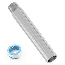 FOCMKEAS Shower Head Extension Arm Extender Stainless Steel 1/2PT Male to 1/2PT Female Thread, 8"/200mm Length Cast Pipe Fitting Coupler, Extension Tube Bathroom Accessory