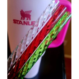 amber.orchid951 3-12" 10mm Fat Swirly Wavy Glossy Holiday Christmas Grinch Grn Red Clear Sparkly