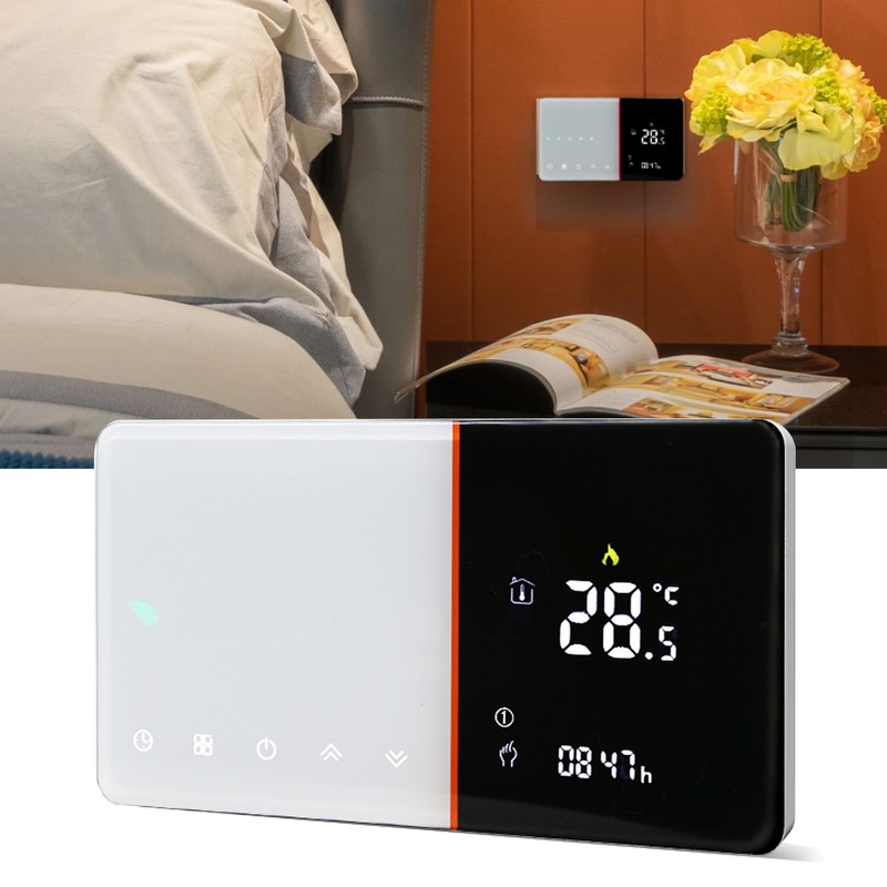 Smart Electric Thermostat White Programmable WiFi Thermostat with Temperature Humidity