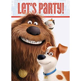 Secret Life of Pets Party Invitations - 5.5” x 4”, 8 Pcs