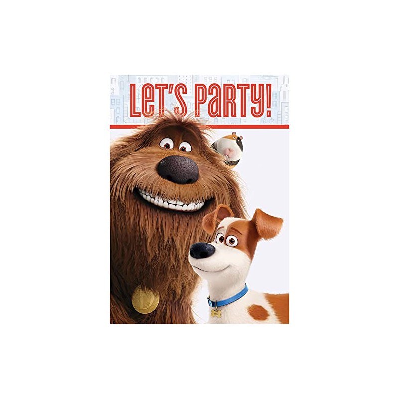 Secret Life of Pets Party Invitations - 5.5” x 4”,