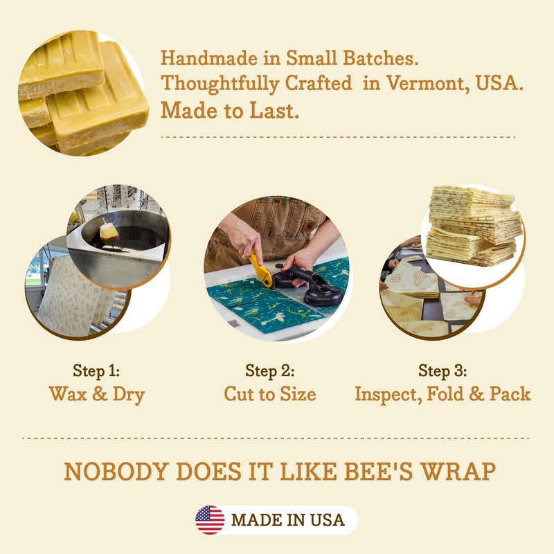Bee's Wrap Food Wrap, Beige, 9.8 x 11.0 inches (25