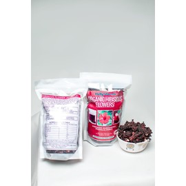 Hibiscus Flowers Dried - 200g/7 oz | 100% Pure Organic | Gluten-Free & Caffeine-Free | Loose Leaf Tea, Refreshing Mocktails, Baking & Food Decoration | Brews 100+ Cups | Floral & Tangy Herbal Tea