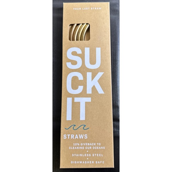 SUCK IT “Suck It”Reusable Stainless Steel Straws Set Of 4