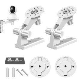 Pack of 2 Camera Wall Mounts No Drilling Compatible with TP-LINK Tapo C225/C200/C210/C220/TC70/C211/40C/40A/42/42EW/62C Surveillance Camera Bracket Adjustable 180 Degrees