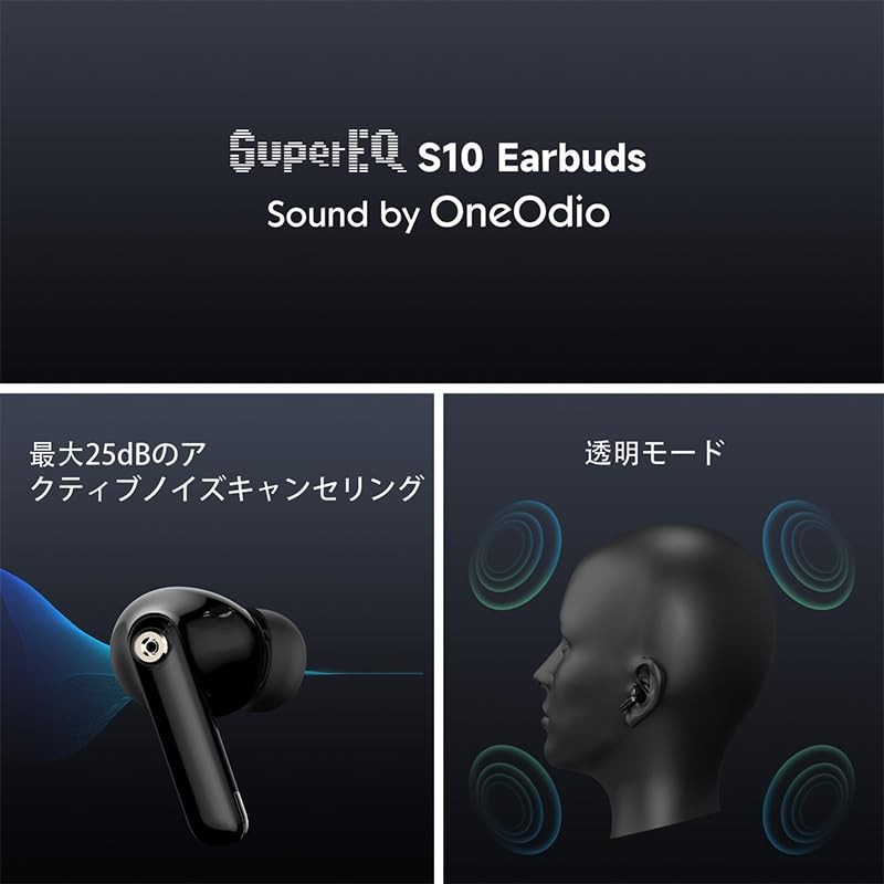 SuperEQ S10 ANC TWS Earphones - Bluetooth 5.3, Active Noise