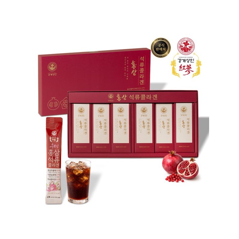 강개상인 홍삼 석류콜라겐(10ml x 36포) 6년근 홍삼추출액 히알루론산 Kanggaesang Red