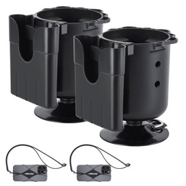 CAMULAND 2-in-1 SUP Paddle Board Cup Holder with Rubber Tab, Multi-Functional and Anti-toppling Cup Holder Phone Holder Fishing Tool and Lures Storage, Stand Up Paddle Board Accessories (2 Pack)