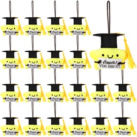 Halloscume 20 Pcs Graduation Keychain for Students Bulk Graduation Party Favors Class of 2025 Star Plush Keychains End of School Year Supplies Decorations for Seniors College