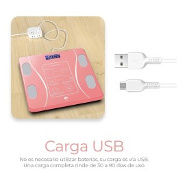 Báscula Electrónica Bluetooth Digital Inteligente De Baño Color Rosa