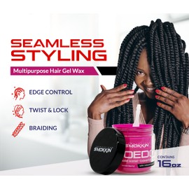 INNOVATION SMOKKIN Pro Edge Hair Styling Gel - Type Free Alcohol Free, Stylish Hair Gel with Strong Water Based Pomade (Lemon Berry 16 Fl oz)