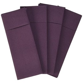 Alvotex Airlaid 50 Cutlery Napkins, Cutlery Pockets, Fabric-Like, High-Quality Disposable Napkin, Plum, 32 x 40 cm