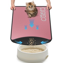 CGBD Cat Litter Mat - Double Layer Honeycomb Design Litter Trapping Mat, Urine-Proof & Non-Slip, Easy Clean Waterproof Litter Box Mat, Kitten Supplies and Essentials, 30x24 inch, Pink