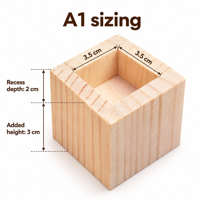 4 Pack Solid Wood Furniture Risers, Square Bed Sofa and