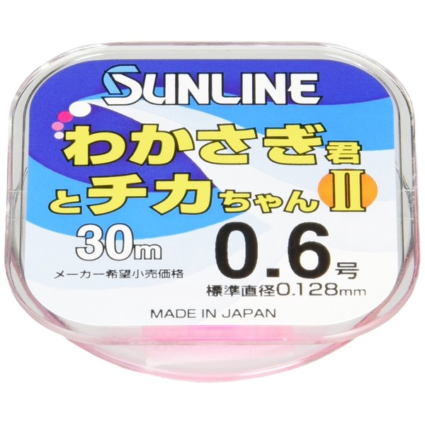 Sunline Nylon Line Wasabagi-kun and Chika-chan II 98.4 ft (30 m), No. 0.6 Pink