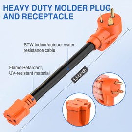 Nilight RV Power Adapter Cord 30 Amp to 15 Amp Pure Copper Heavy Duty 10 Gauge Wire ETL Listed TT-30P to 5-15R 30M/15F Weatherproof Cord for RV Camper Caravan Van Trailer