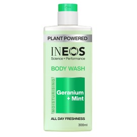 INEOS Skin Science - All Day Freshness With Provitamin B5 Body Wash Geranium + Mint - With SkinActiv Cooling Tech™ - Plant Powered 300ml