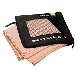 Evonell Microfibre Towels Various Sizes and Colours Ultra Light Extremely Absorbent Sports Towel Travel Towel Bath Towel Outdoor Towel (66 x 120 cm Sahara)